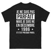 T-shirt Décembre 1986 noir - né en décembre 1986
