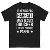 T-shirt Gaucher noir - je suis gaucher, presque pareil