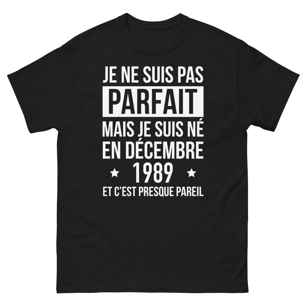 T-shirt Nostalgie noir face - né en décembre 1989