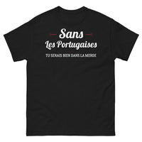 Thumbnail for T-shirt Portugais noir - humour sur les Portugais