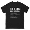 T-shirt Occitanie noir - oui, je sais que je parle mal