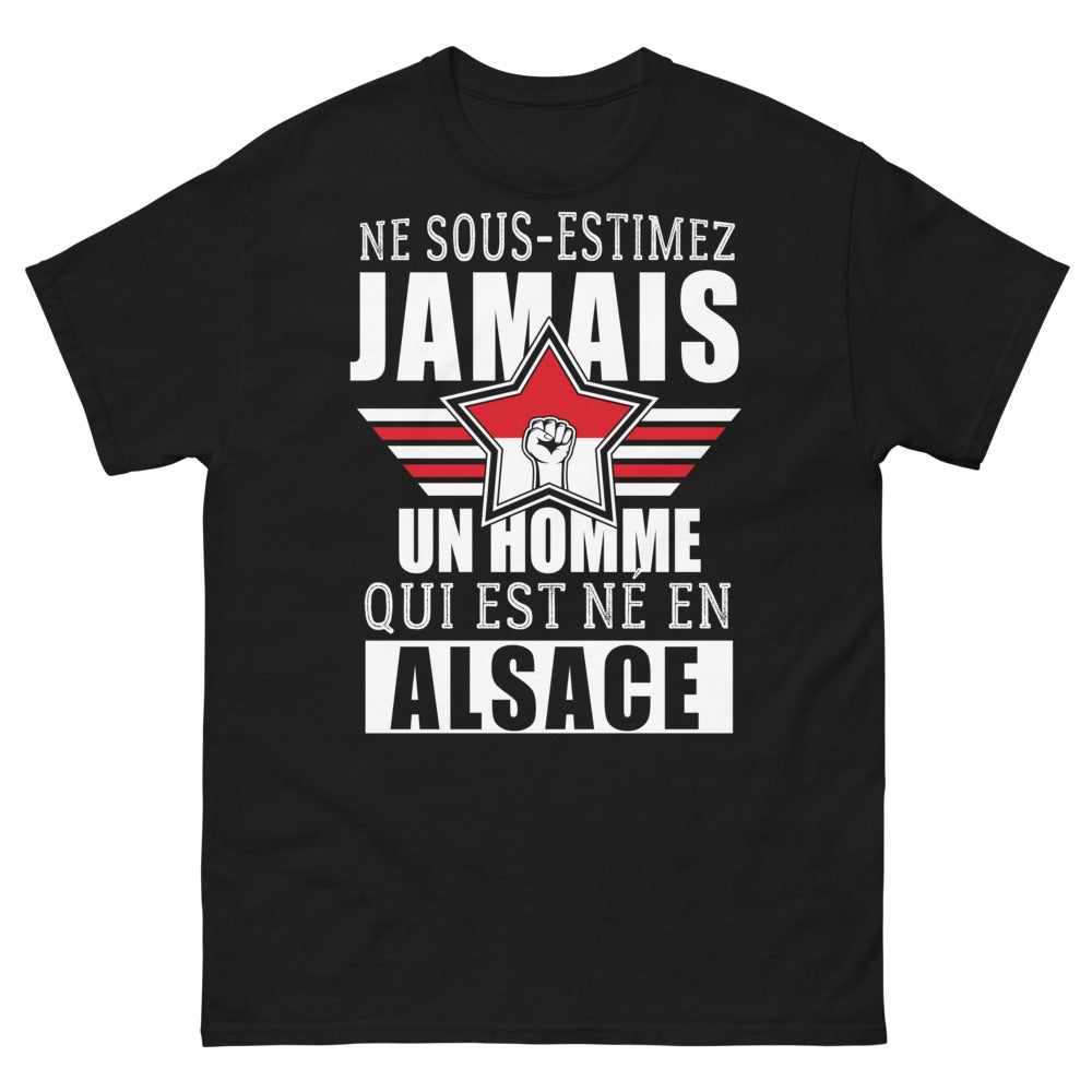 T-shirt Alsace noir - né en Alsace, esprit fier