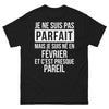 T-shirt né en février noir - Né en février, c'est presque parfait