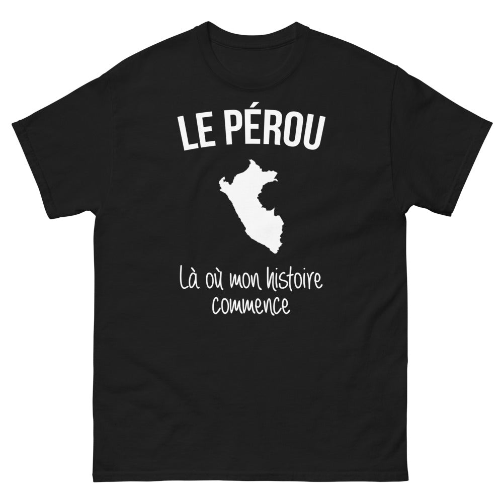 T-shirt péruvien noir - Là où mon histoire commence