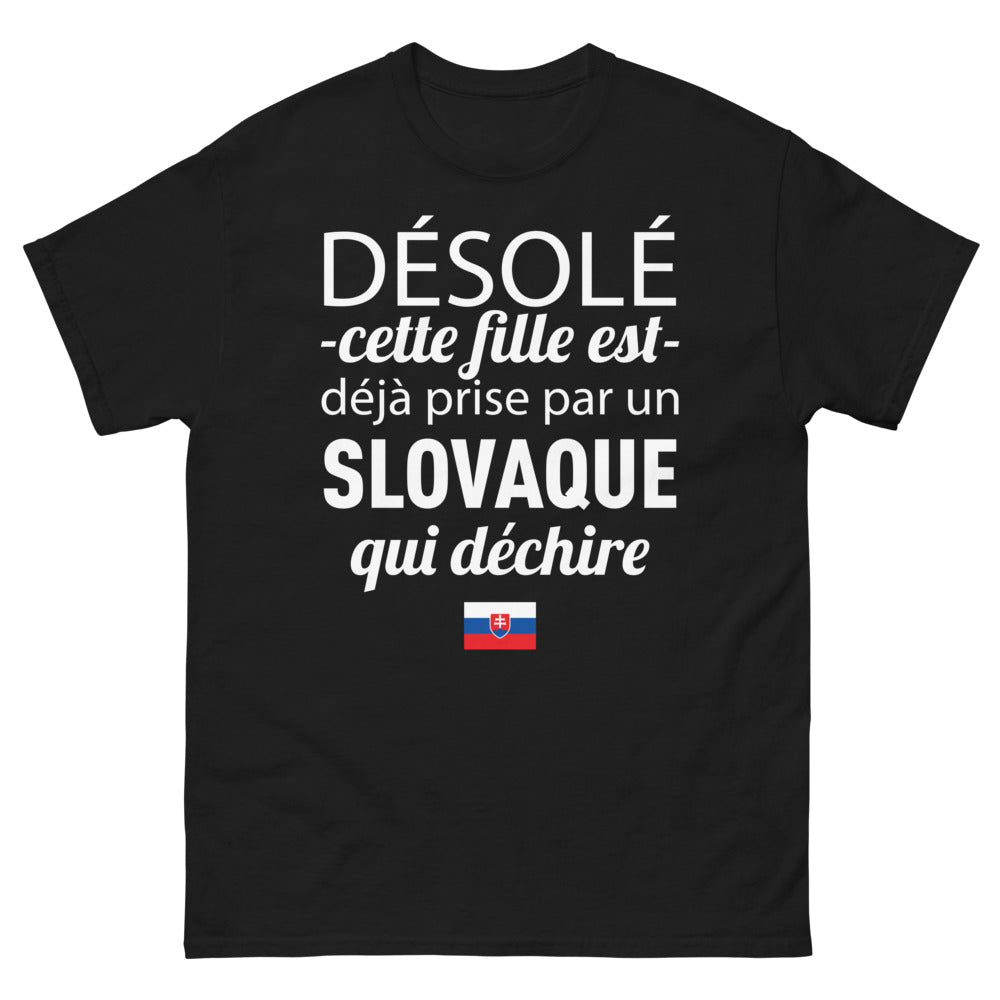 T-shirt Slovaque noir - déclaration d'amour drôle