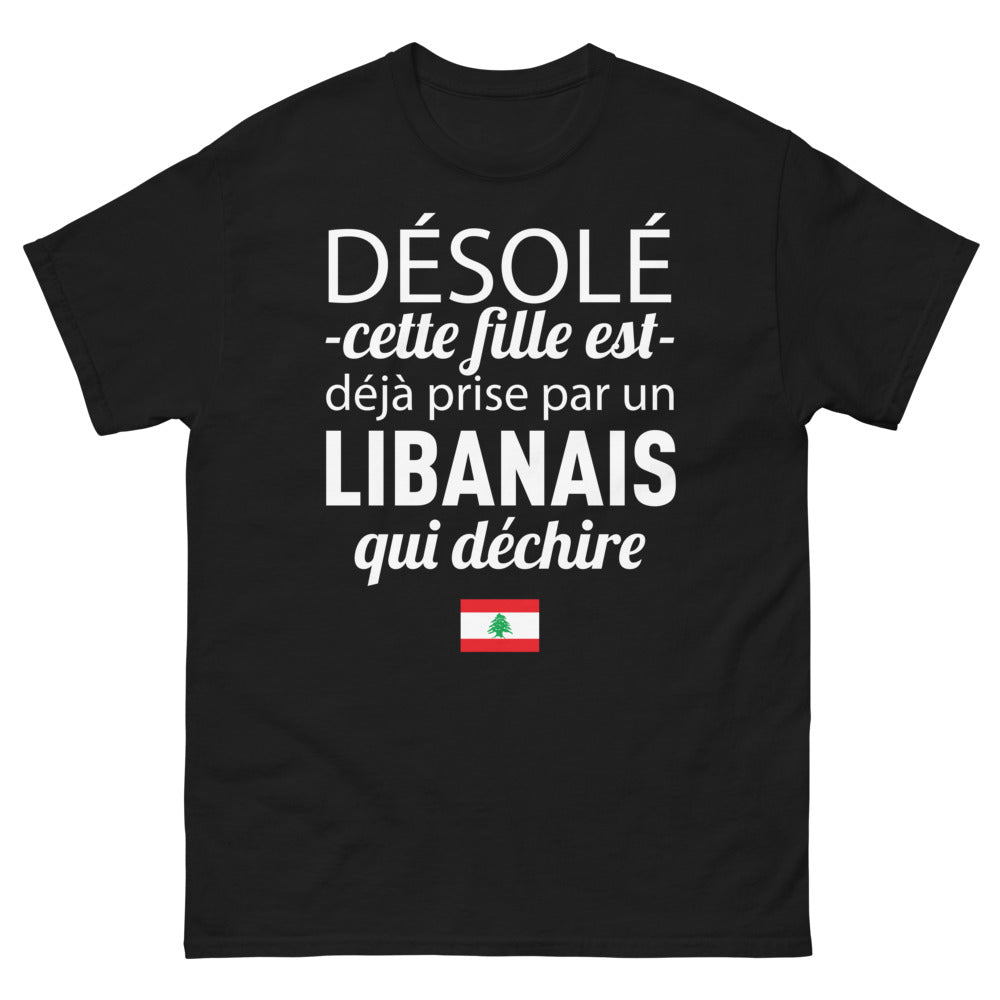 T-shirt Liban noir - Désolée, cette fille est déjà prise