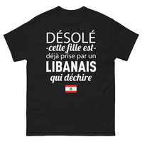 Thumbnail for T-shirt Liban noir - Désolée, cette fille est déjà prise