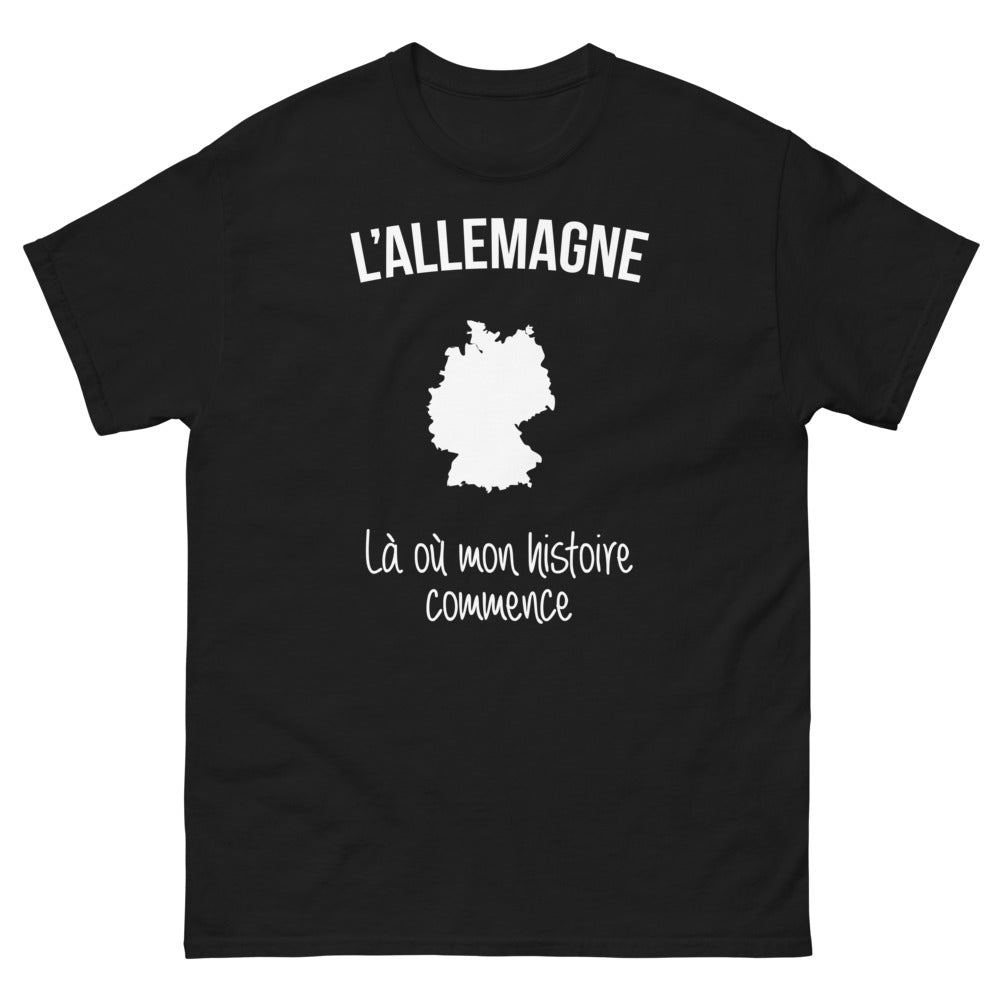 T-shirt Allemagne noir - Là où mon histoire commence