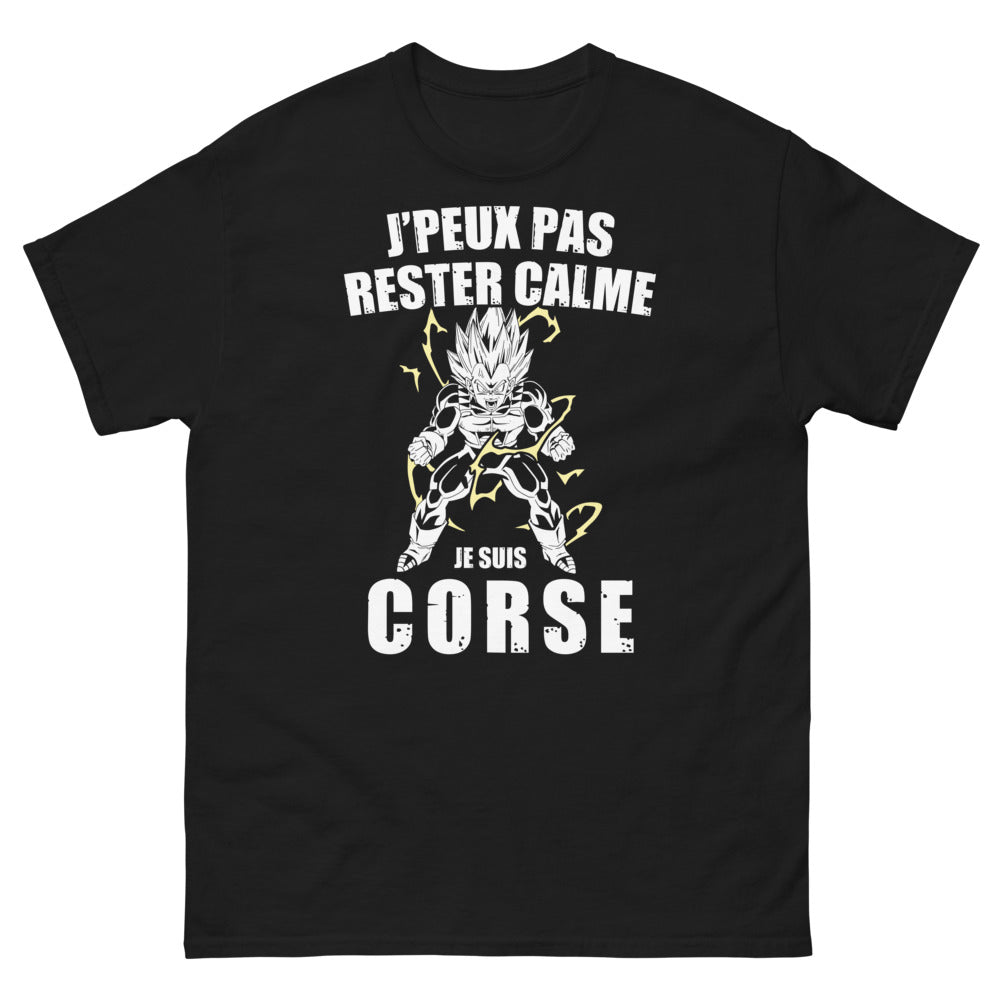 T-shirt Corse noir - Je peux pas rester calme