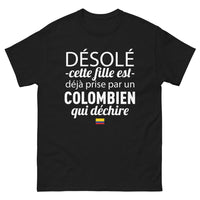 Thumbnail for T-shirt Colombie noir - Cette fille est déjà prise par un Colombien qui déchire
