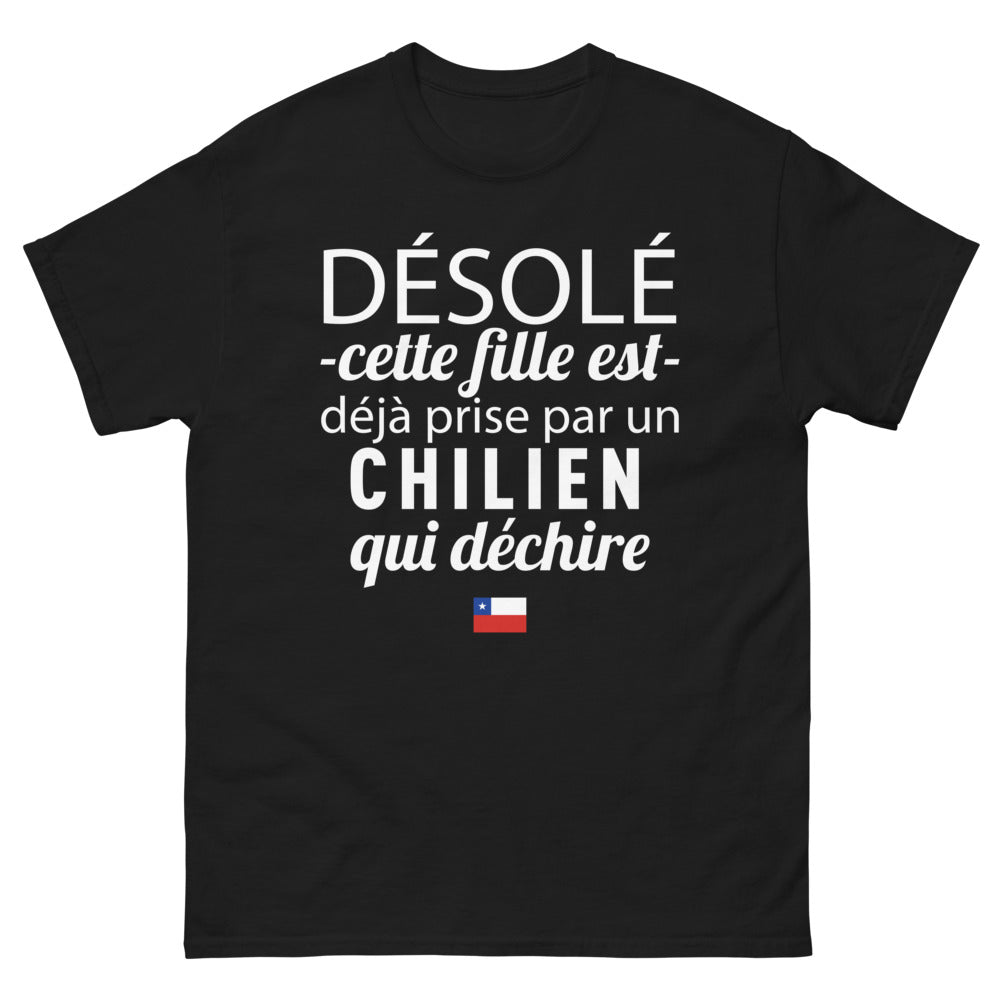 T-shirt Chilien noir - amour pour un Chilien