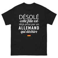 Thumbnail for T-shirt Allemagne noir - Désolé cette fille est déjà prise par un Allemand qui déchire