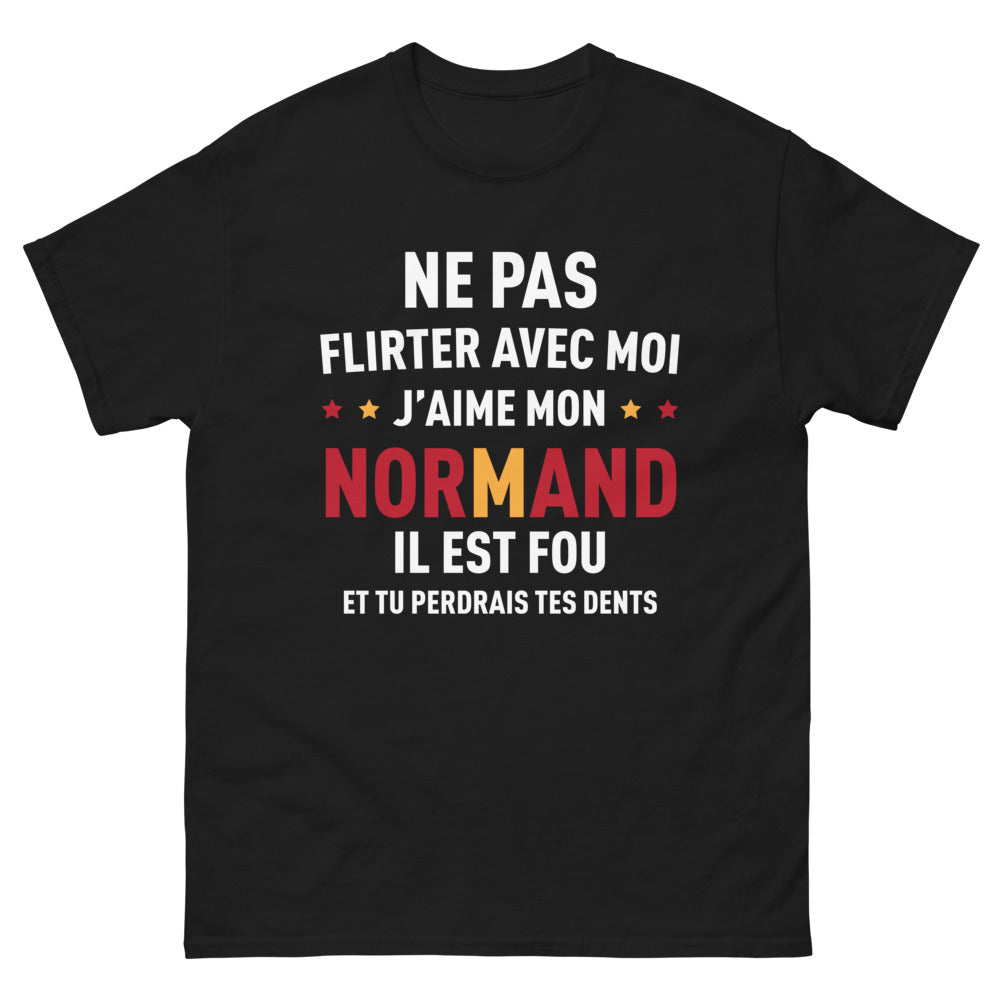 T-shirt Normandie noir - ne pas flirter