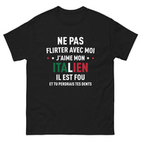 Thumbnail for T-shirt Italien noir - Ne flirtez pas, déjà pris par un Italien fou