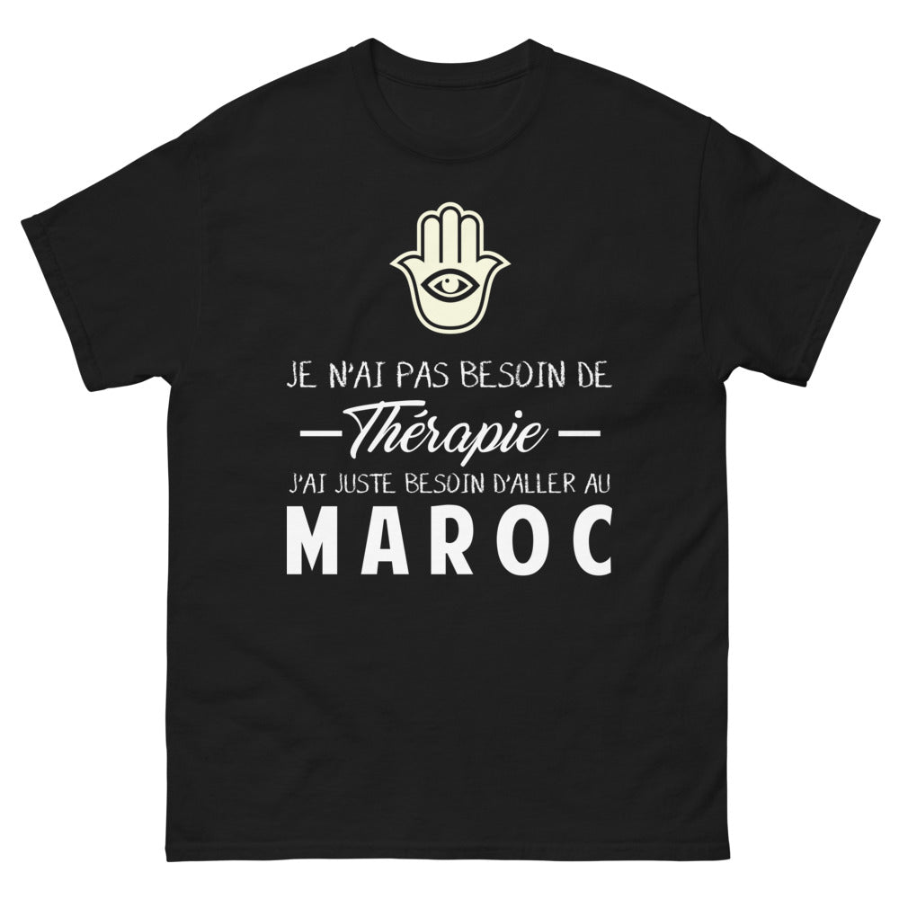 T-shirt Maroc noir - pas besoin de thérapie
