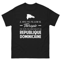 Thumbnail for T-shirt République dominicaine noir - Pas besoin de thérapie
