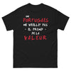 T-shirt Portugais noir - Un Portugais ne vieillit pas, il prend de la valeur
