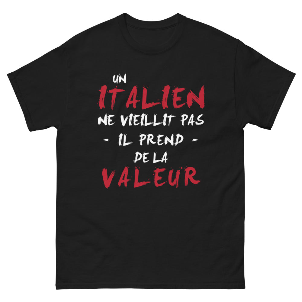 T-shirt Italien noir - Un Italien ne vieillit pas