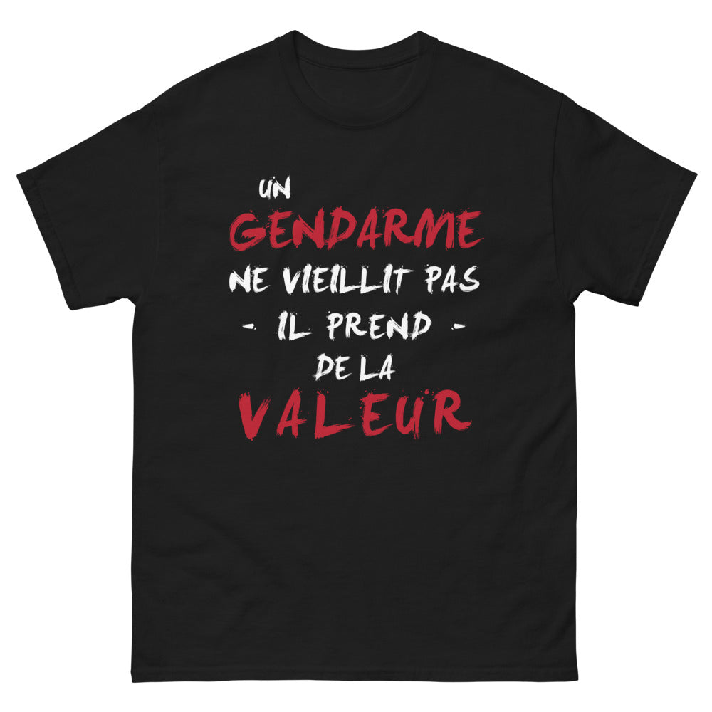T-shirt gendarme noir - Un gendarme ne vieillit pas