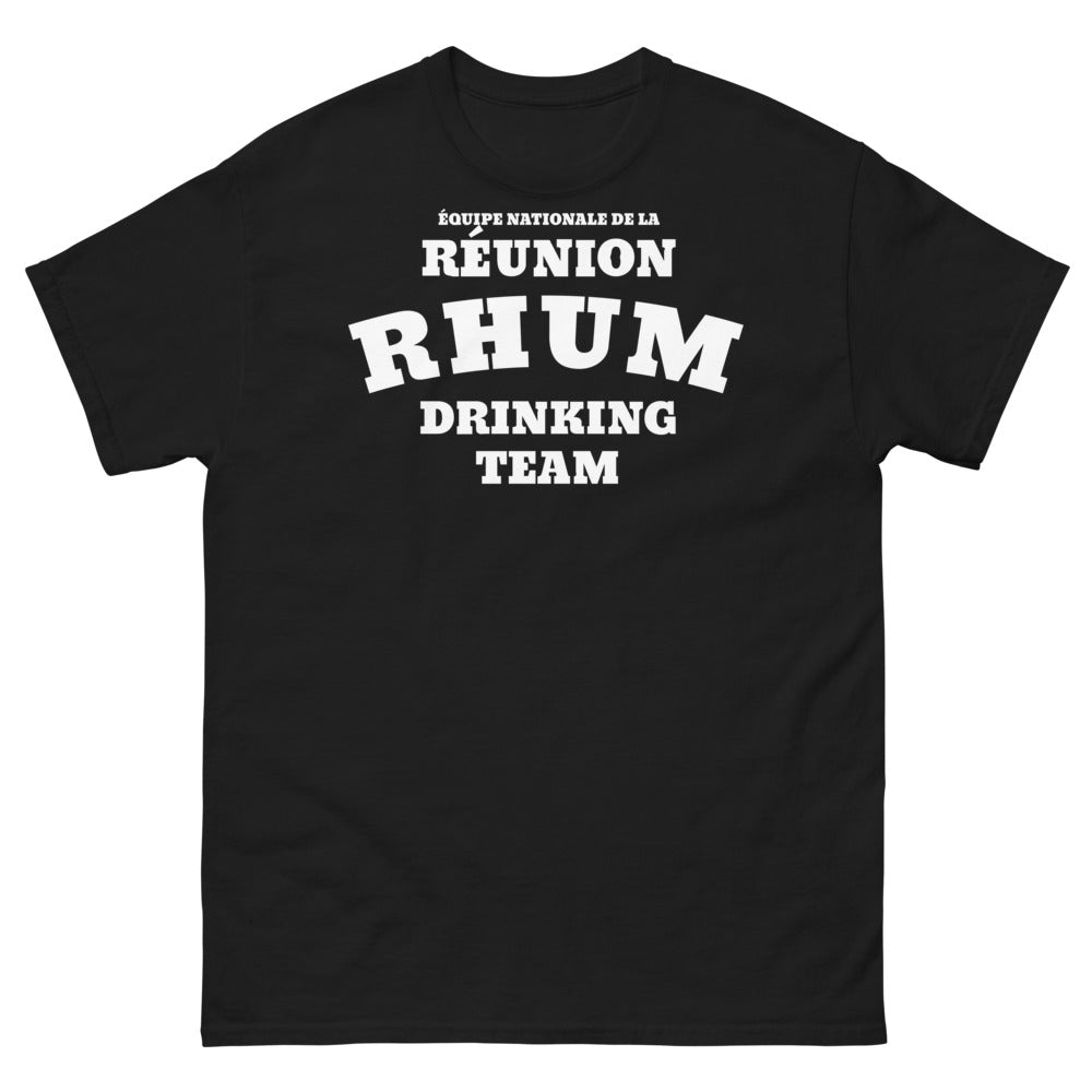 T-shirt Réunion noir - rhum drinking team humour réunionnais