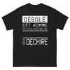 T-shirt humour et fière d'aimer noir face - texte décalé