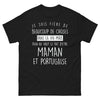 T-shirt Portugaise maman noir - Fierté d'être maman et portugaise