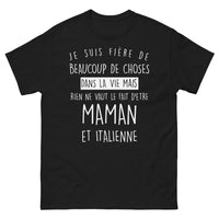 Thumbnail for T-shirt Italie noir - fière d'être maman et italienne