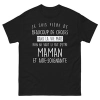 Thumbnail for T-shirt Maman et aide-soignante noir - double vocation avec humour