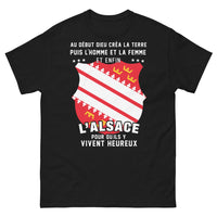 Thumbnail for T-shirt Alsace noir - Dieu créa l'Alsace