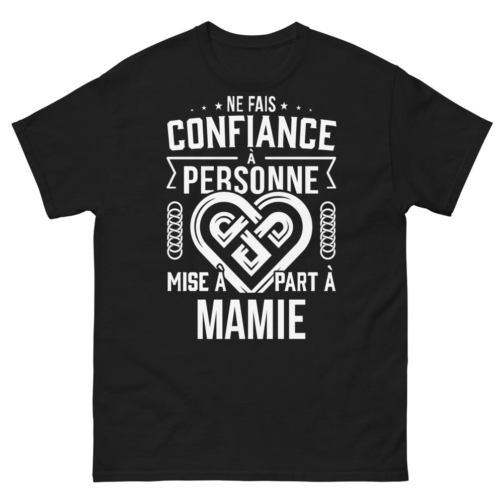 T-shirt Mamie et sagesse noir - Ne fais confiance à Mamie