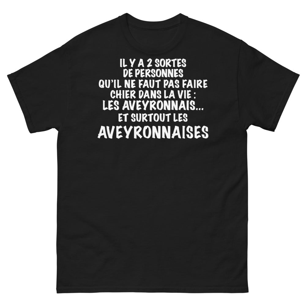 T-shirt aveyronnais noir - ne pas faire chier
