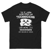 Thumbnail for T-shirt Technicien noir - Le 8e jour, Dieu créa les techniciens