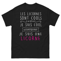 Thumbnail for T-shirt Licorne noir - magie intérieure
