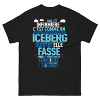Thumbnail for T-shirt infirmière noir - Infirmière : comme un iceberg