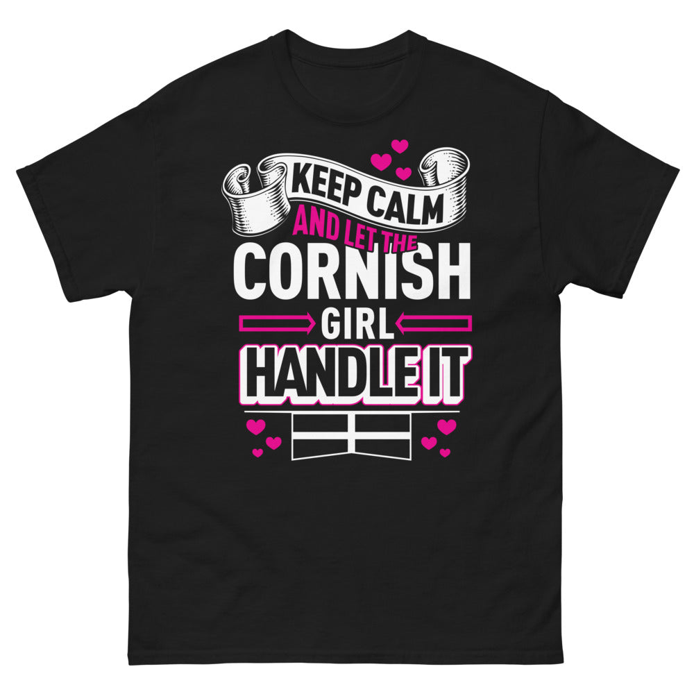 T-shirt Cornwall noir - Keep Calm and Let the Cornish Girl Handle It