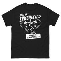 Thumbnail for T-shirt infirmier noir - Je suis infirmier, quelle est votre superpuissance ?