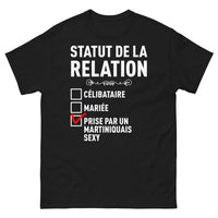 Thumbnail for T-shirt Martinique noir - célibataire, mariée ou prise par un Martiniquais sexy