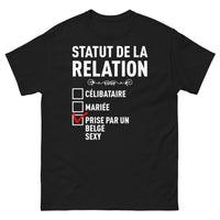 Thumbnail for T-shirt Belgique noir - statut relation drôle