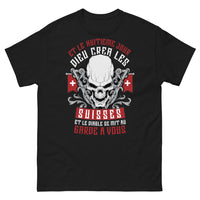 Thumbnail for T-shirt Suisse noir face - diable en garde-à-vous