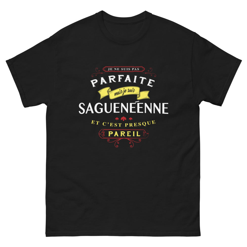 T-shirt Saguenéenne noir - Je ne suis pas parfaite
