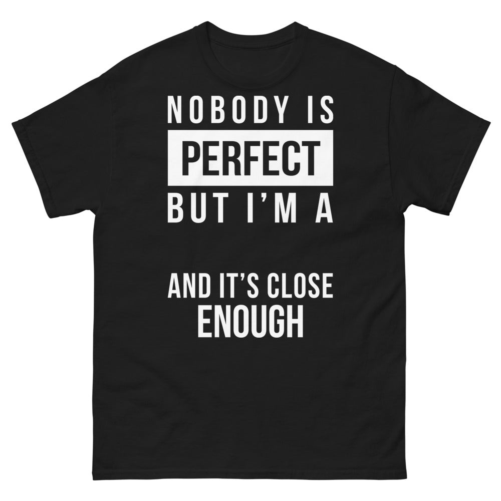 T-shirt professeur noir - Nobody est parfait mais je suis prof