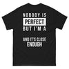 T-shirt professeur noir - Nobody est parfait mais je suis prof