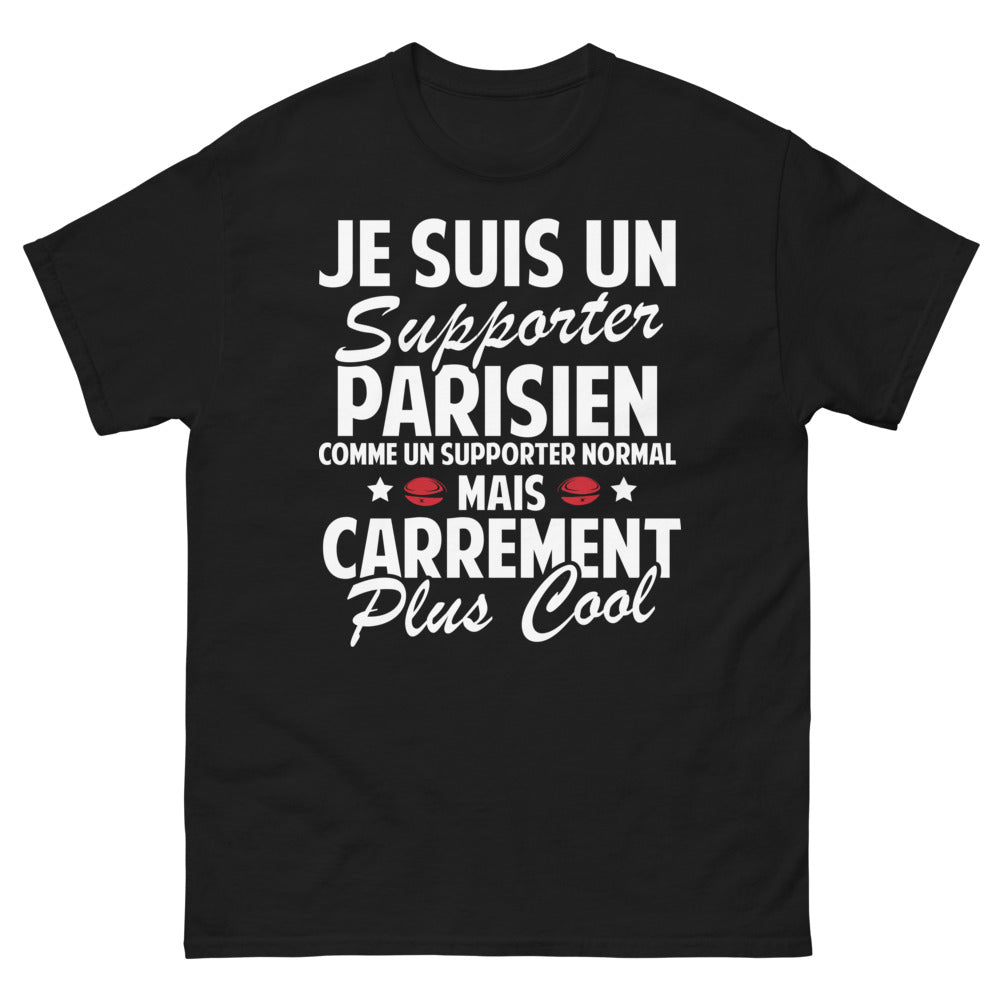 T-shirt Parisien noir - supporter parisien plus cool