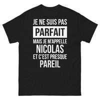 Thumbnail for T-shirt Nicolas noir - édition sombre, phrase humour prénom