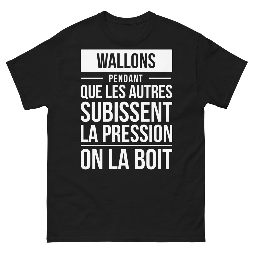 T-shirt Wallons noir - on boit sous pression