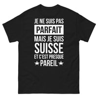 Thumbnail for T-shirt Suisse noir - Je ne suis pas parfait, mais je suis Suisse (presque pareil)