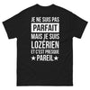 T-shirt Lozérien noir - Je ne suis pas parfait, Lozère dans le cœur
