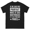 T-shirt Martiniquais noir - Je ne suis pas parfait mais je suis Martiniquais