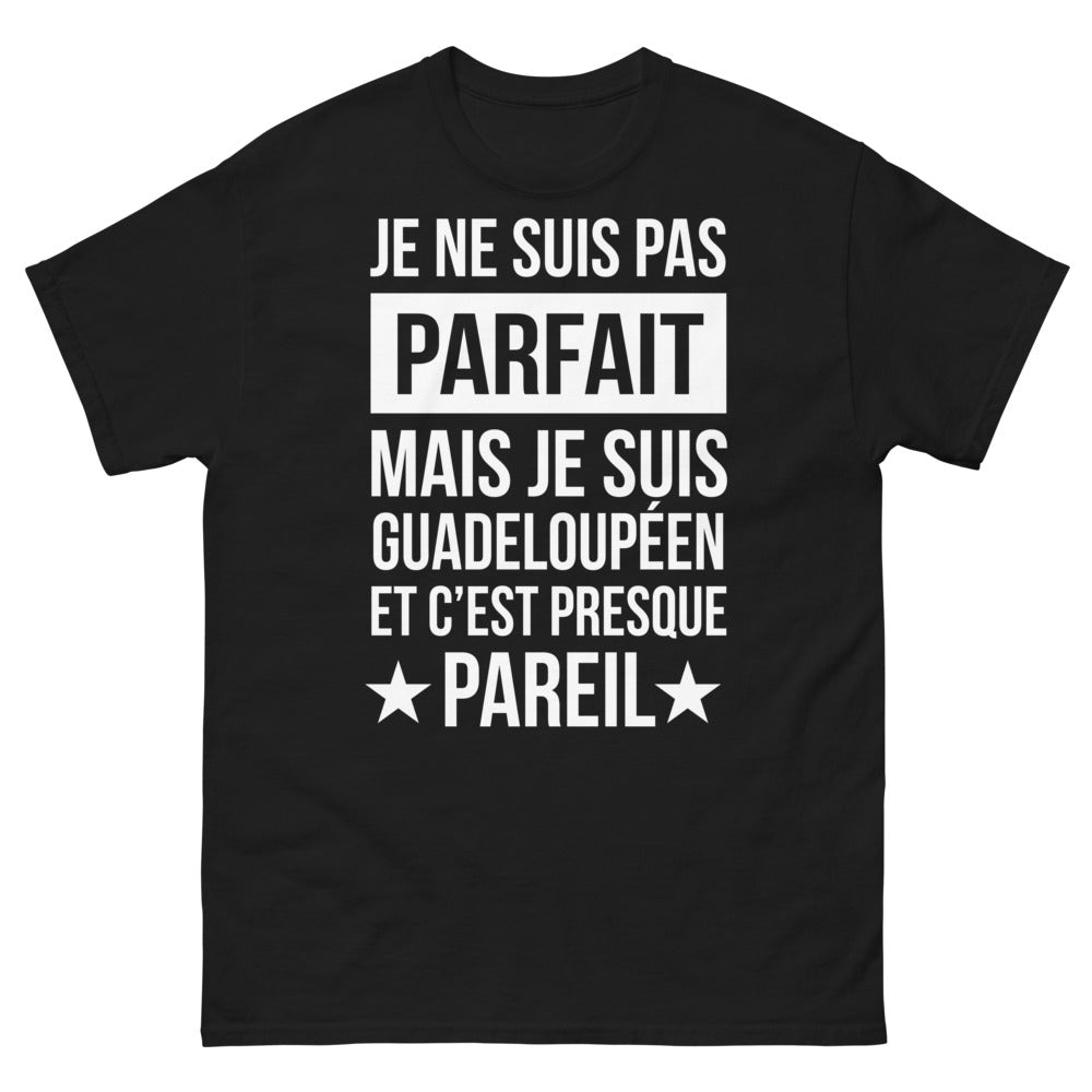 T-shirt Guadeloupéen noir - clin d'œil antillais sur torse