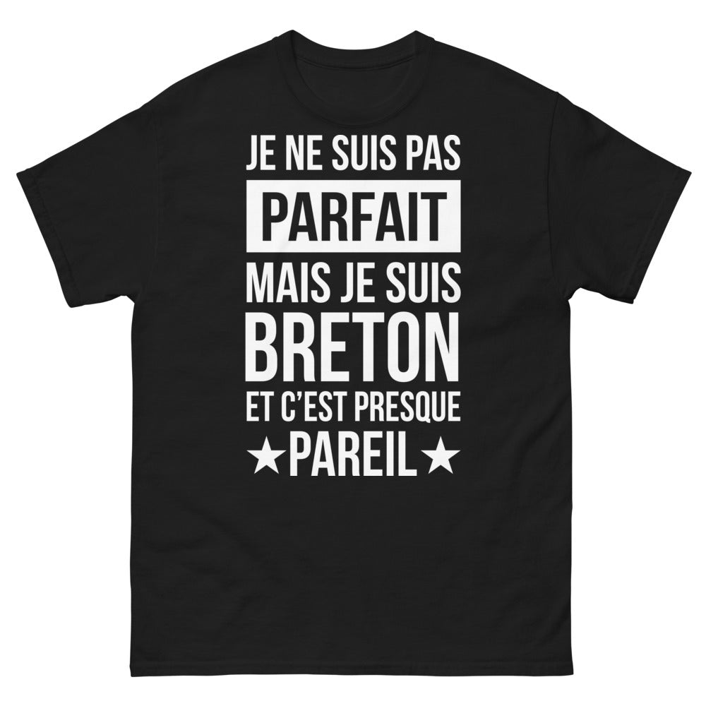 T-shirt Breton noir - Je ne suis pas parfait, mais je suis Breton